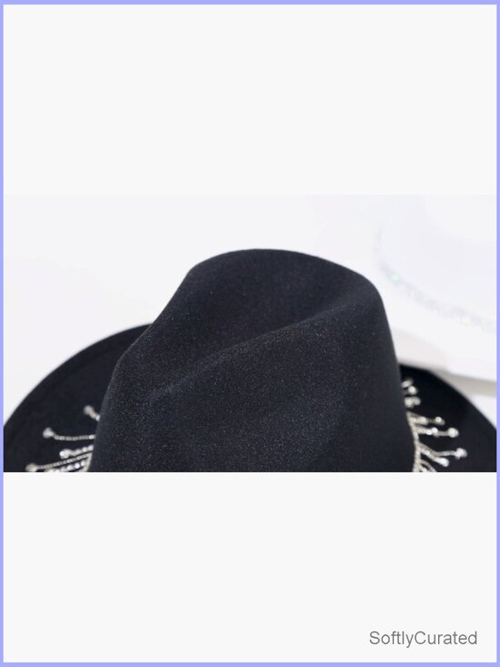 Shiny Rhinestone Cowgirl Hat Bling Wide Brim Cowboy Hat Party main image 6
